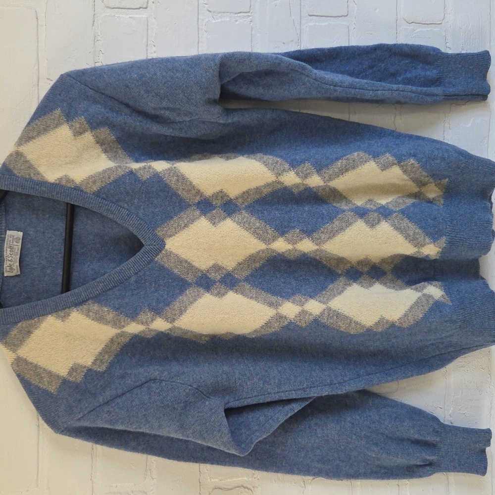 Lyle & Scott Wool Argyle Sweater